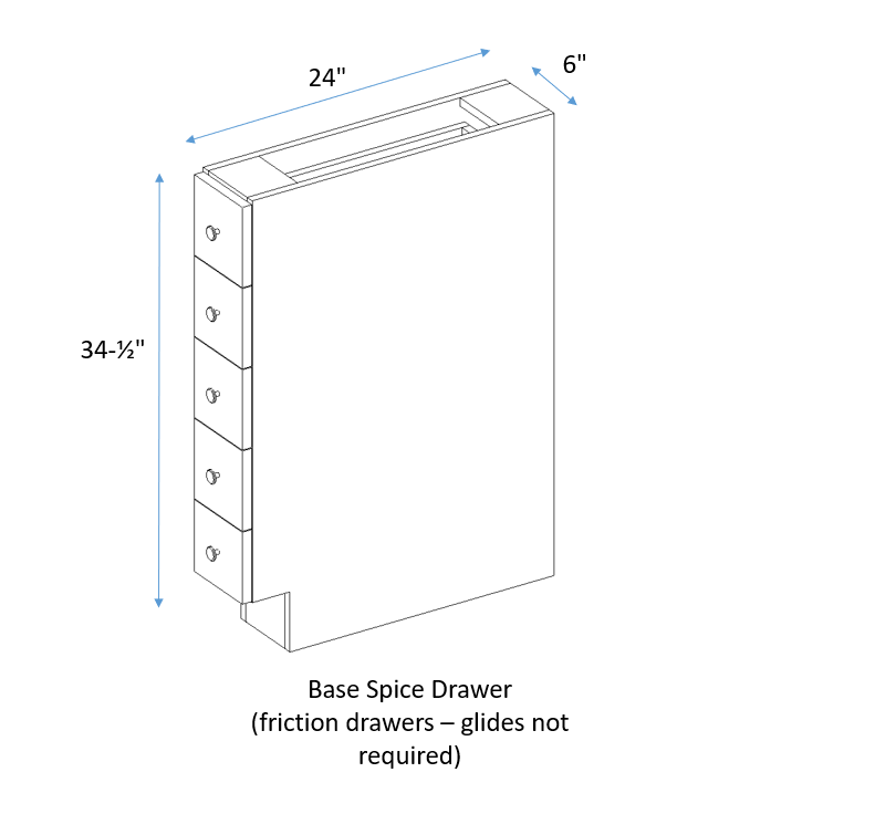 Shaker Smoke Base Spice Drawer Cabinet Reflections Cabinetry